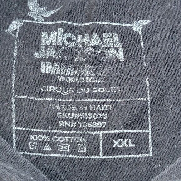 Michael Jackson Immortal World Tour Cirque Du Soleil SS Black Tee - Size XXL - Picture 5 of 5